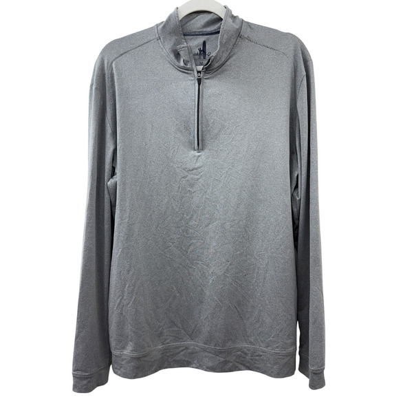 Johnnie-O Performance 1/4 Zip Pullover Top Mens Medium Gray High Neck Athleisure - Picture 1 of 8